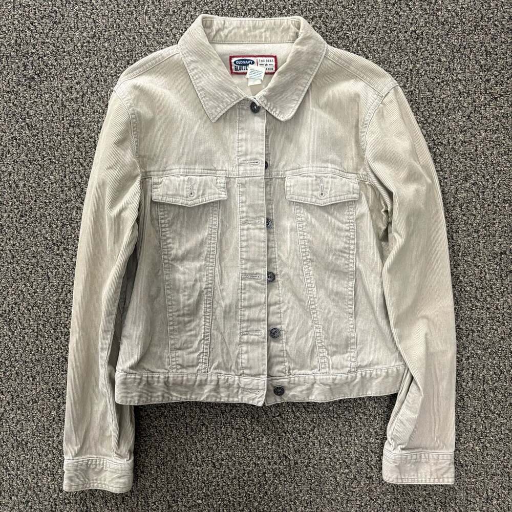 Old Navy Corduroy Jacket Size M Beige Button Up Trucker